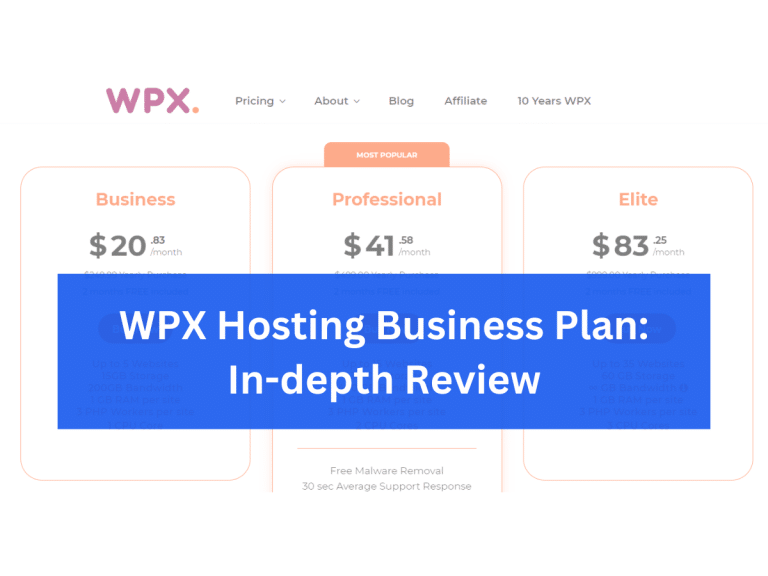 WPX Hosting Business Plan Review with Benchmark Score